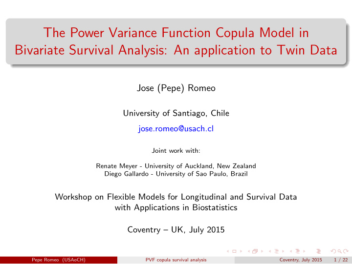 the power variance function copula model in bivariate