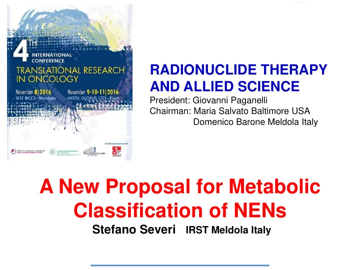 a new proposal for metabolic classification of nens