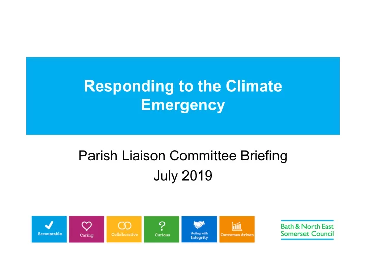 responding to the climate emergency