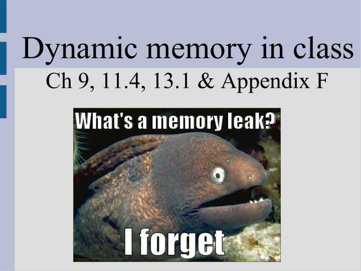dynamic memory in class