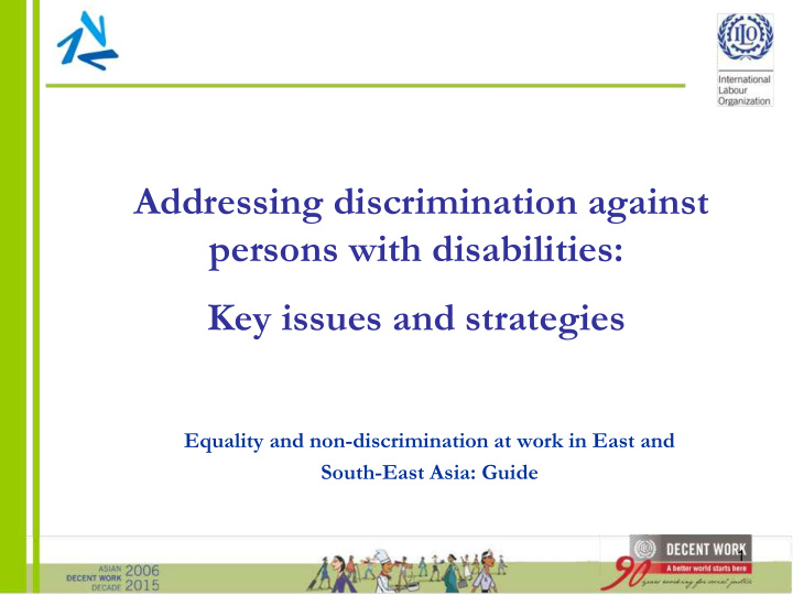 addressing discrimination against persons with