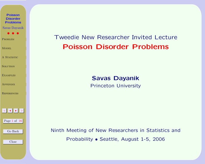 poisson disorder problems