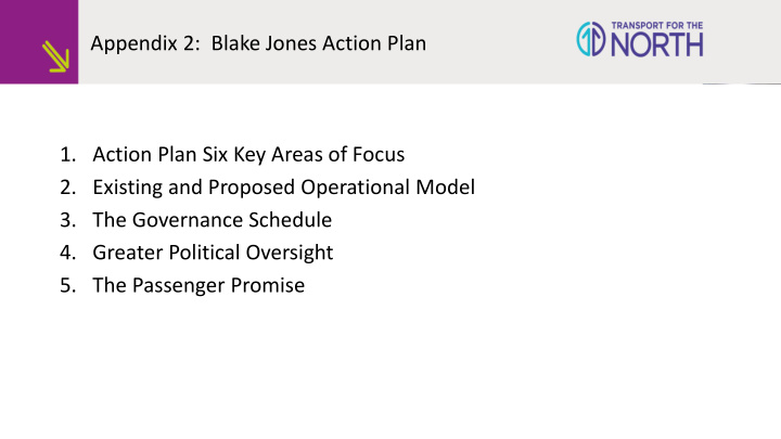 1 action plan six key areas of focus