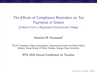The Effects of Compliance Reminders on Tax  Payments in Greece  Evidence from a