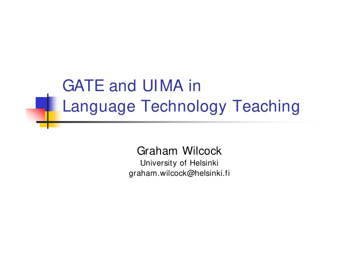 gate and uima in language technology teaching