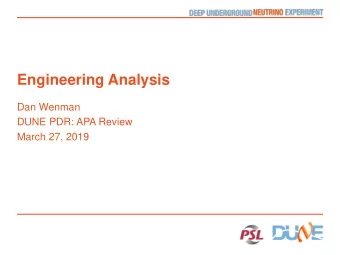 Engineering Analysis  Dan Wenman  DUNE PDR: APA Review  March 27, 2019  Contents    Charge