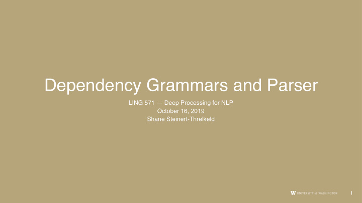 dependency grammars and parser