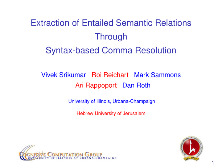 extraction of entailed semantic relations through syntax