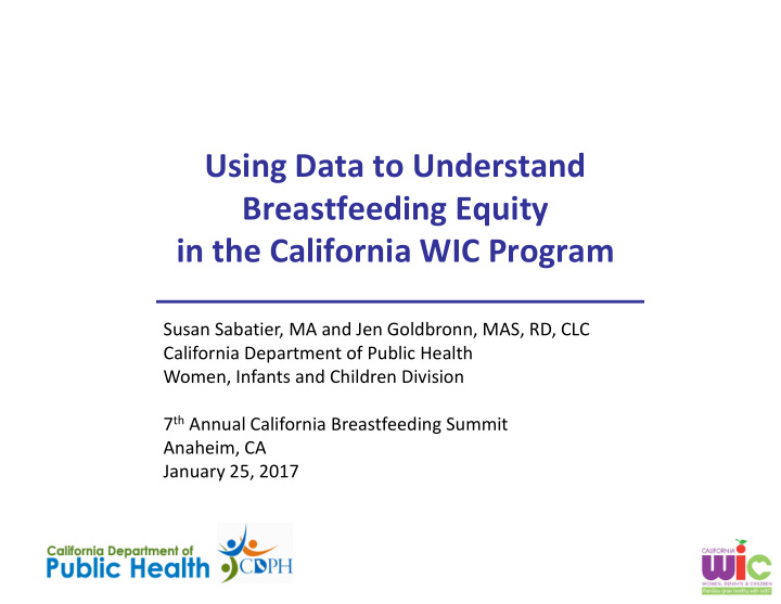 using data to understand breastfeeding equity in the