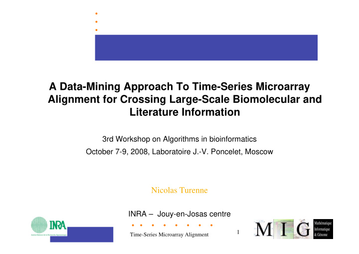 a data mining approach to time series microarray