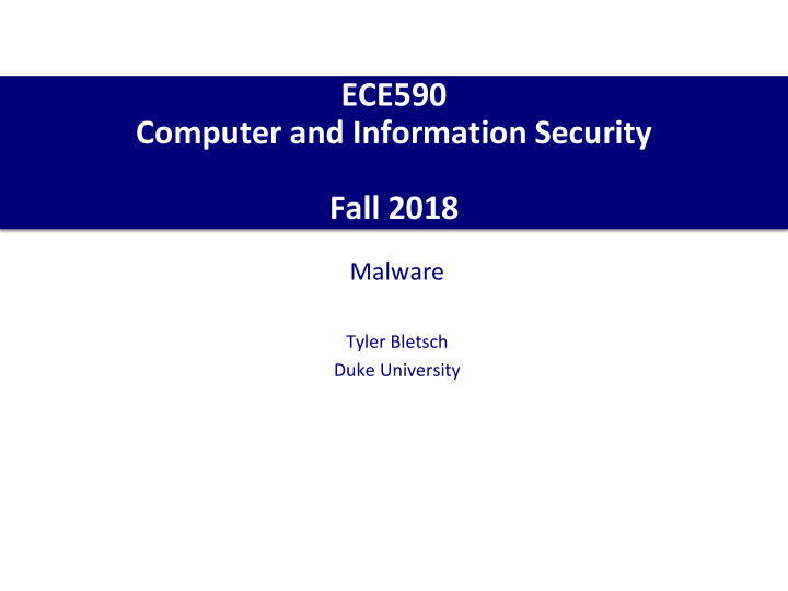 ece590 computer and information security fall 2018