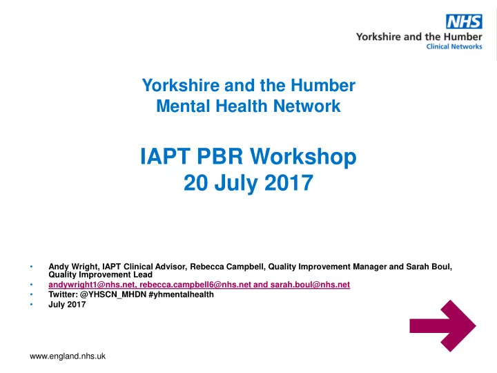iapt pbr workshop