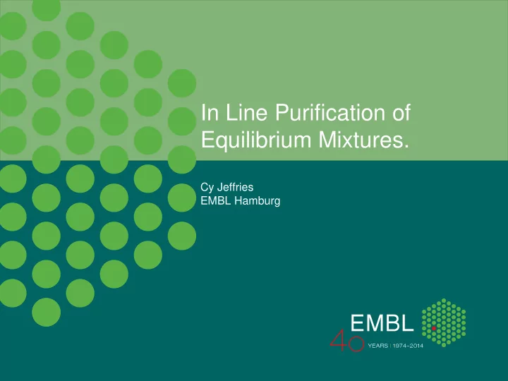 in line purification of equilibrium mixtures