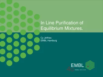 In Line Purification of  Equilibrium Mixtures.  Cy Jeffries  EMBL Hamburg  aggregate  Introduction.