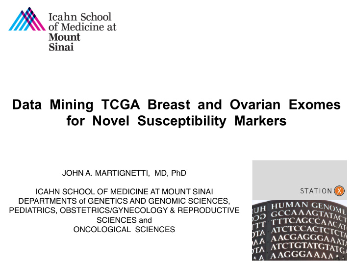 data mining tcga breast and ovarian exomes for novel
