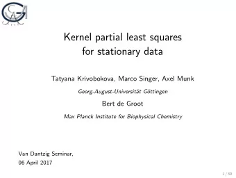 Kernel partial least squares  for stationary data  Tatyana Krivobokova, Marco Singer, Axel Munk