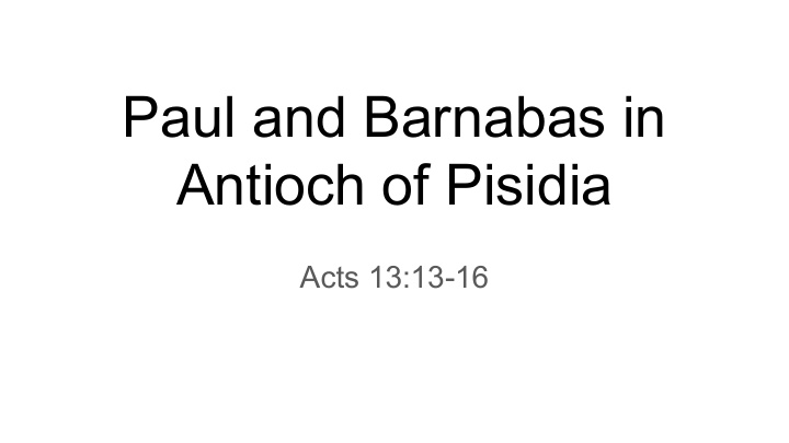 paul and barnabas in antioch of pisidia