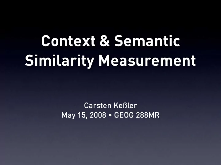 context semantic similarity measurement