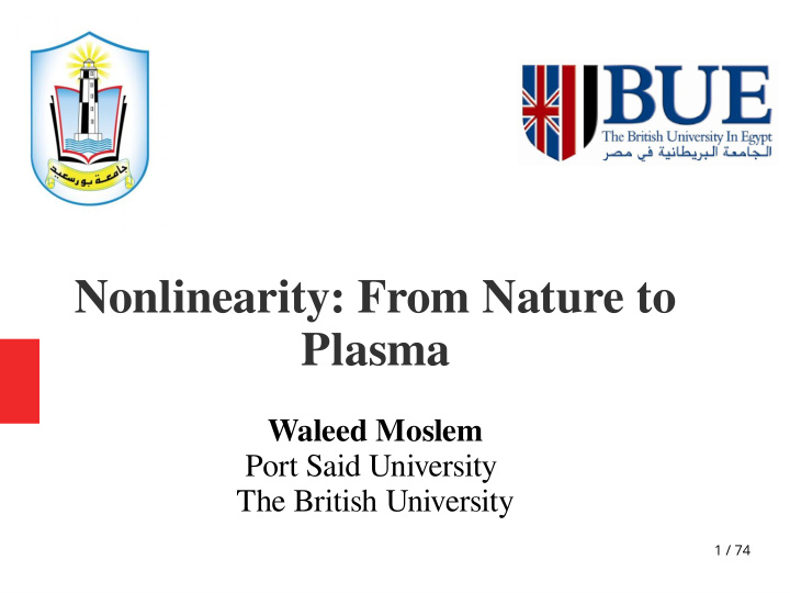 nonlinearity from nature to plasma