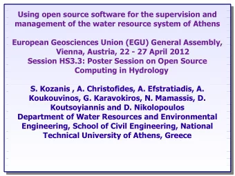 Using open source software for the supervision and  management of the water resource system of