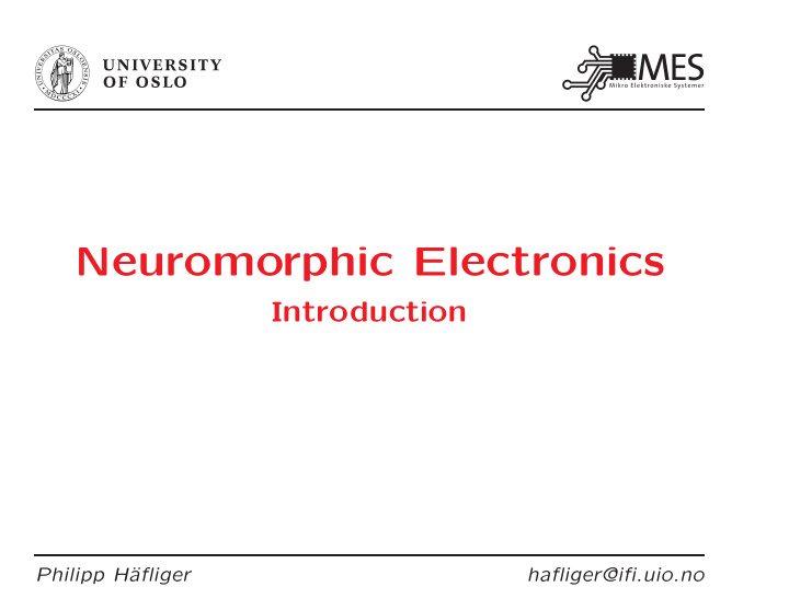 neuromorphic electronics