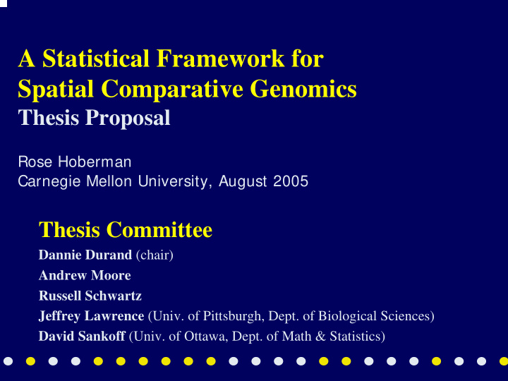 a statistical framework for spatial comparative genomics