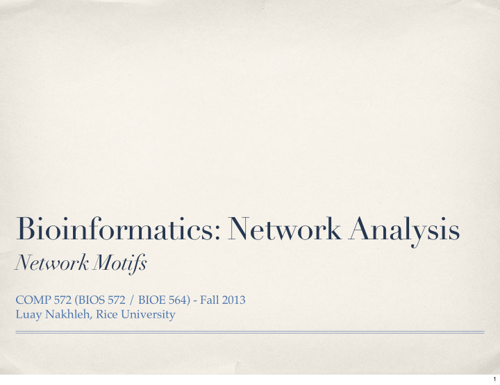 bioinformatics network analysis