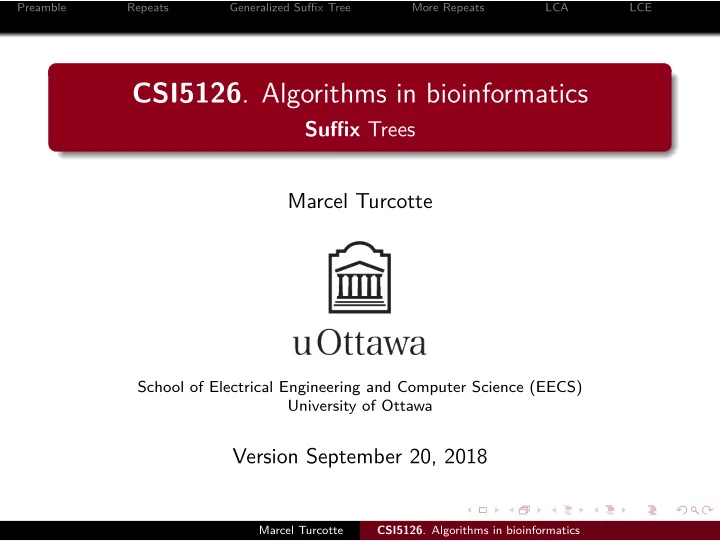csi5126 algorithms in bioinformatics