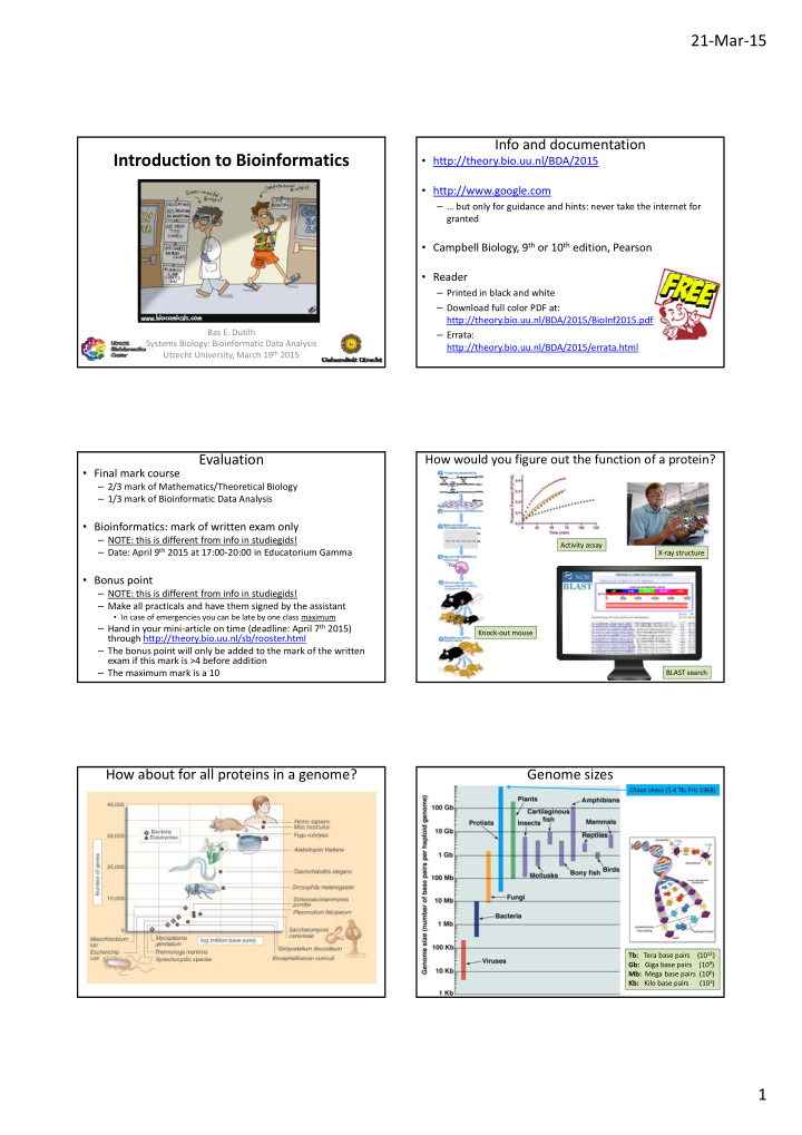 introduction to bioinformatics