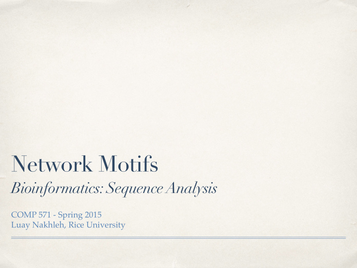 network motifs