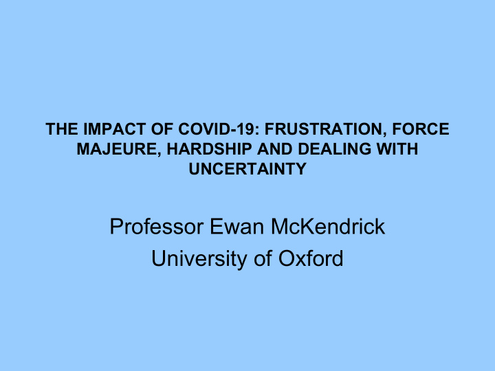 professor ewan mckendrick university of oxford setting