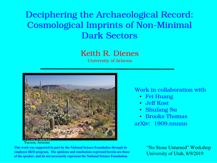 deciphering the archaeological record cosmological