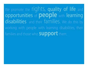 Recognising Fathers:  understanding the impact of having a  child with learning disabilities