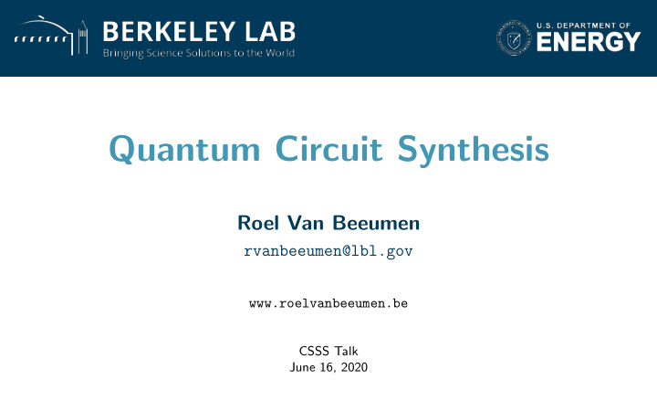 quantum circuit synthesis