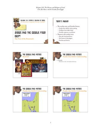 Moses and The Exodus from   Possible responses to problems  Moses and The Exodus from   Temes