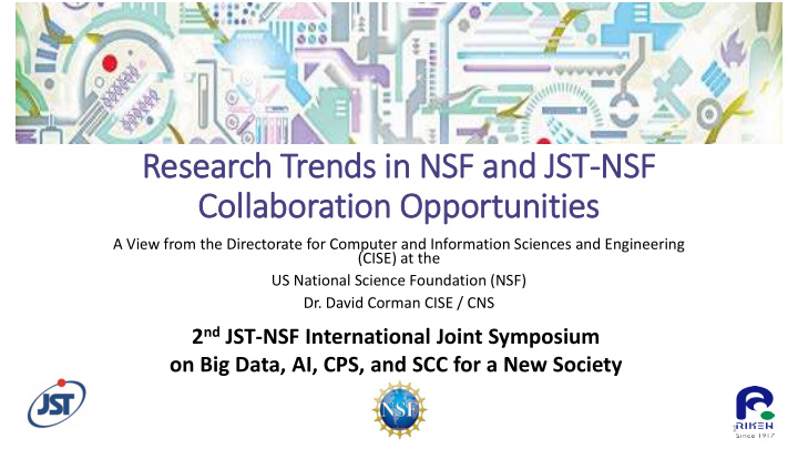 research trends i in nsf and jst ns nsf collaboration o