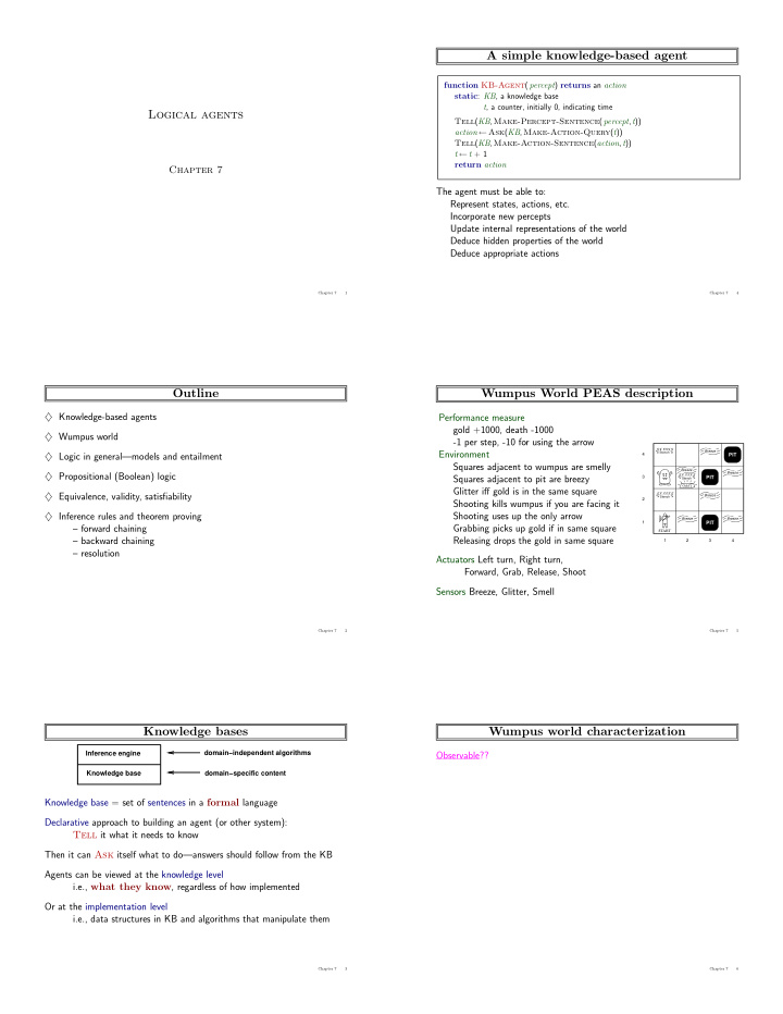 a simple knowledge based agent