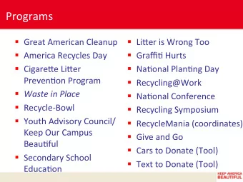 Programs    Great  American  Cleanup    Li5er  is  Wrong  Too