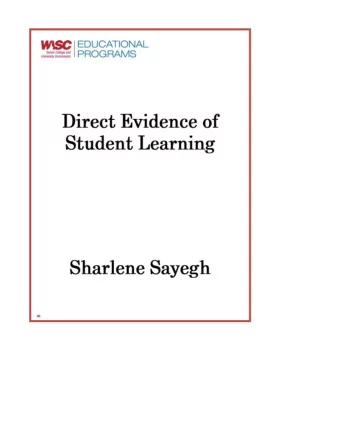 Direct Evidence of  Student Learning  Sharlene Sayegh  96  Direct Assessment  SHARLENE SAYEGH