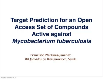 Target Prediction for an Open  Access Set of Compounds  Active against  Mycobacterium tuberculosis