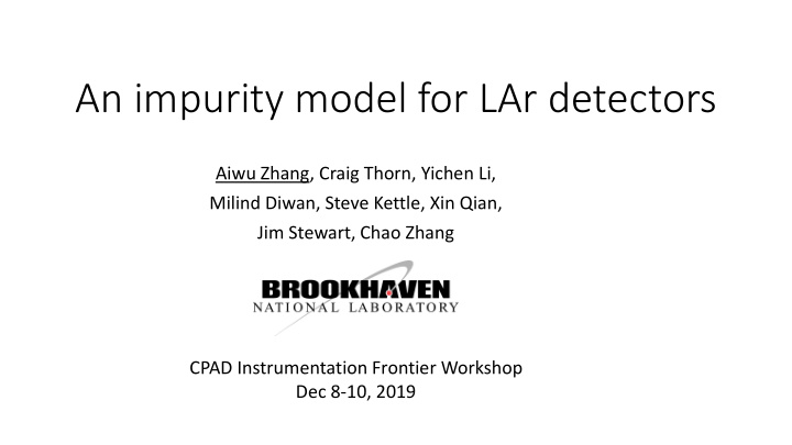 an impurity model for lar detectors