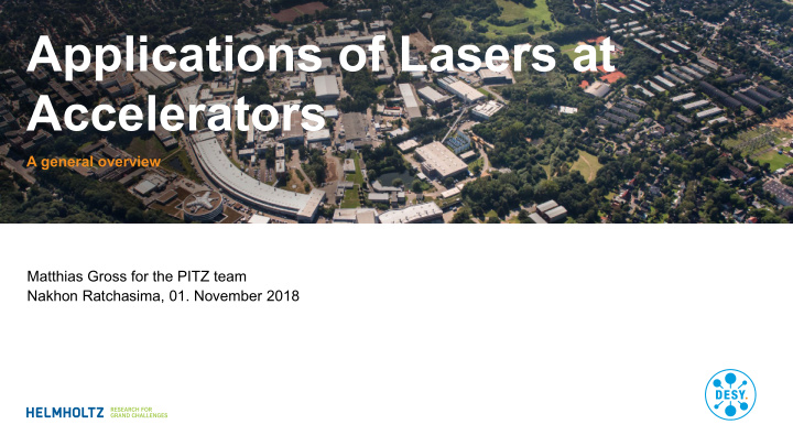 applications of lasers at accelerators