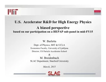 A biased perspective  based on our participation on a HEPAP sub-panel in mid-FY15  W. Barletta