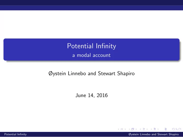 potential infinity