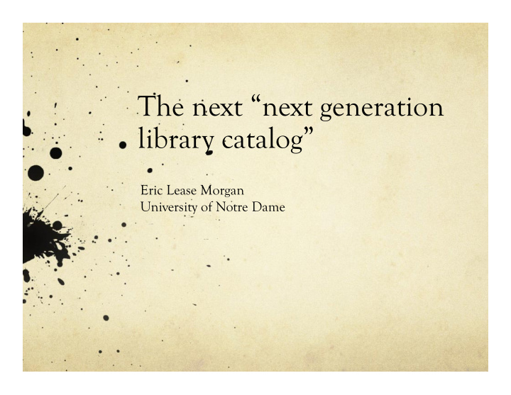 the next next generation library catalog