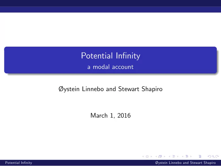 potential infinity