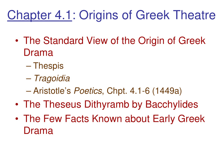chapter 4 1 origins of greek theatre