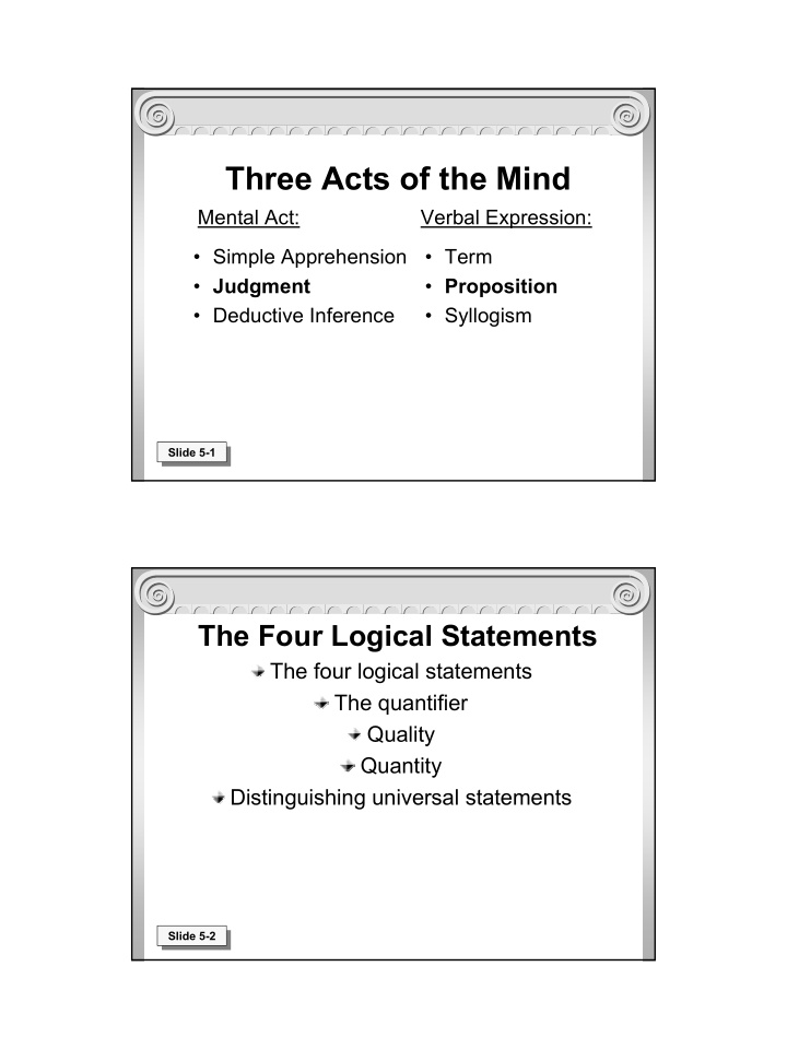 three acts of the mind