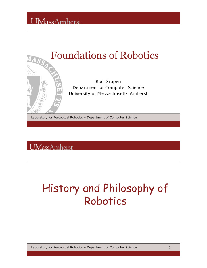 history and philosophy of robotics