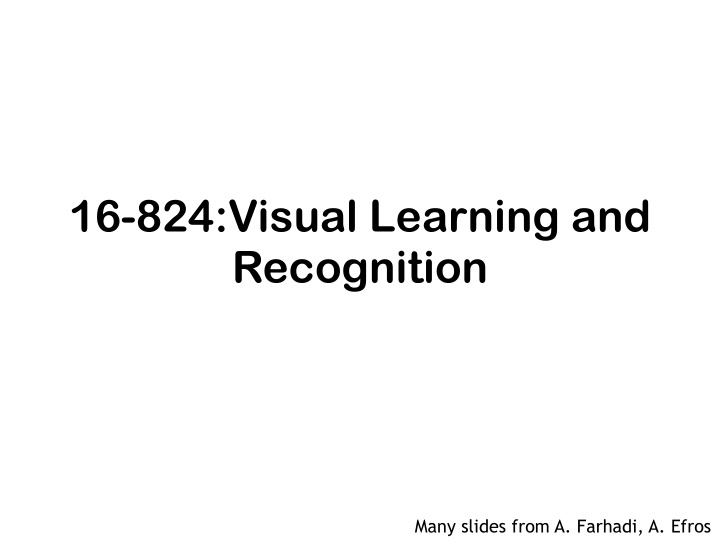 16 824 visual learning and recognition